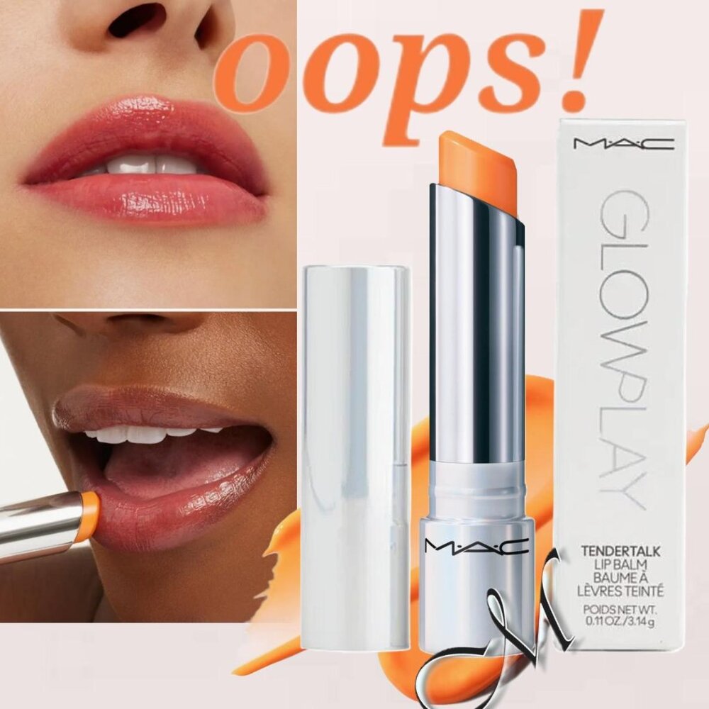 MAC Glow Play Tendertalk Lip Balm* ~ Oops! 461 (Light Orange) NIB 0.11oz